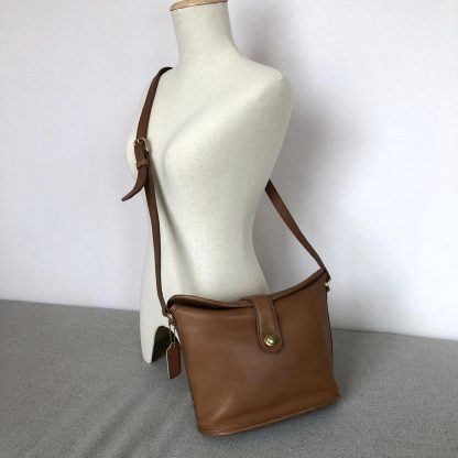 Caramel Brown Leather Shoulder Bag - Image 3