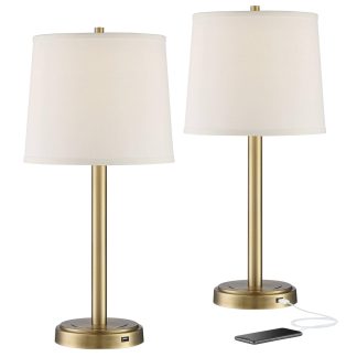 Simple modern metal pole table lamp