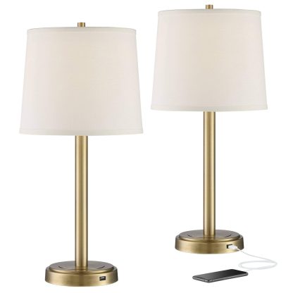 Simple modern metal pole table lamp