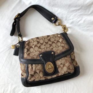 Classic printed leather shoulder bag