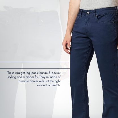 Men's dark blue casual pants - Image 4