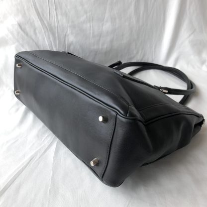 Classic black leather tote bag - Image 2