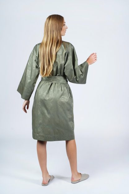 Jacquard satin dressing gown - Image 6