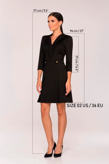 Black suit collar dress - Image 8