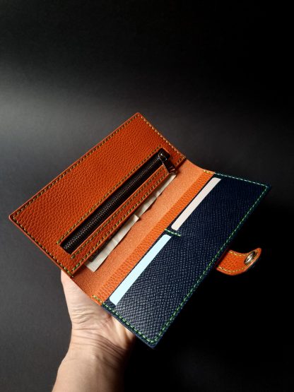 Long Orange Leather Wallet - Image 4