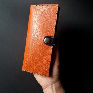 Long Orange Leather Wallet