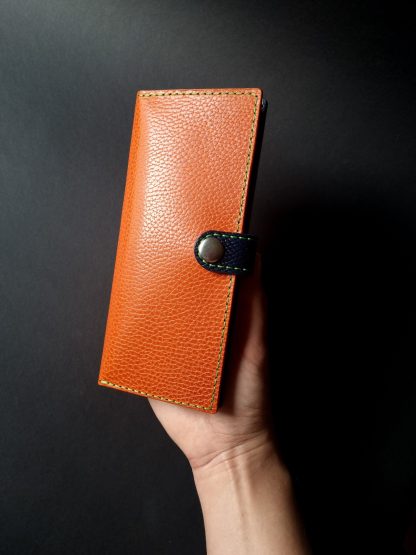 Long Orange Leather Wallet