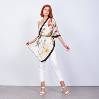 Graffiti silk shawl