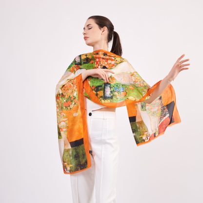 Art print silk scarf