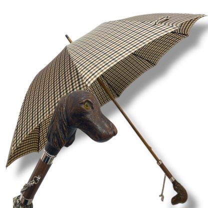 Retro Animal Handle Plaid Long Handle Umbrella - Image 7