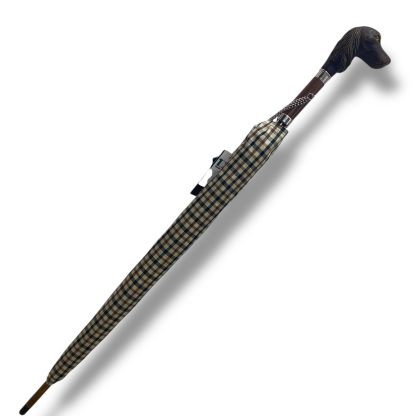 Retro Animal Handle Plaid Long Handle Umbrella - Image 6