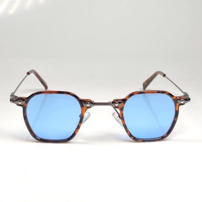 Retro style acetate metal splicing sunglasses
