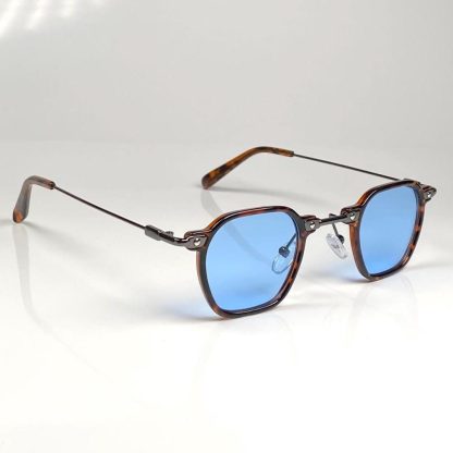 Retro style acetate metal splicing sunglasses - Image 4