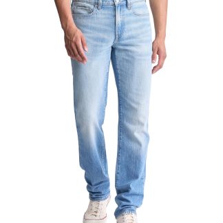 Light blue washed straight jeans