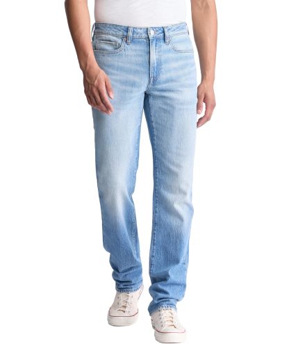 Light blue washed straight jeans