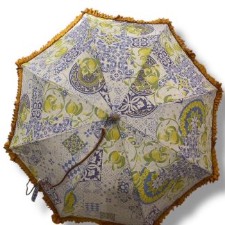 Retro floral tassel long handle umbrella