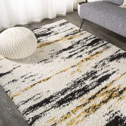 Artistic abstract striped carpet - Image 12