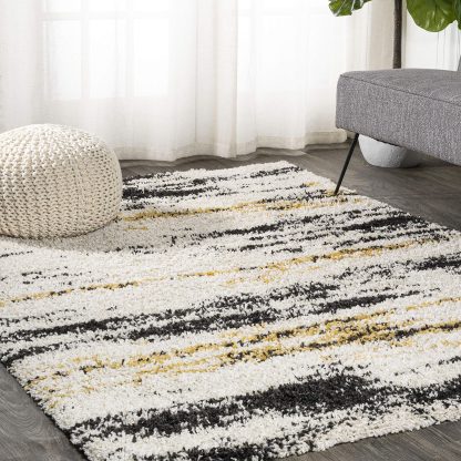 Artistic abstract striped carpet