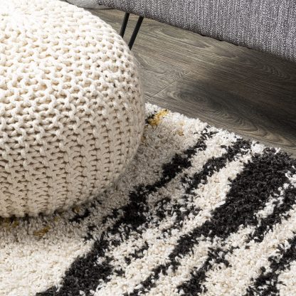 Artistic abstract striped carpet - Image 7