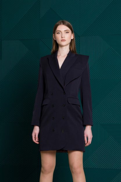 Navy blue suit dress - Image 4