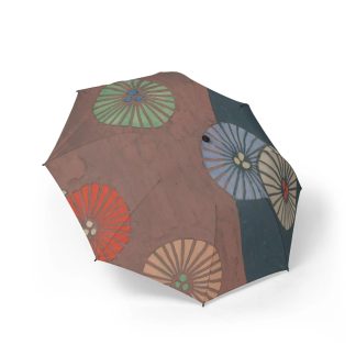 Japanese round fan pattern folding umbrella