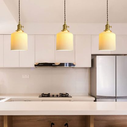 Retro style copper glass chandelier - Image 7