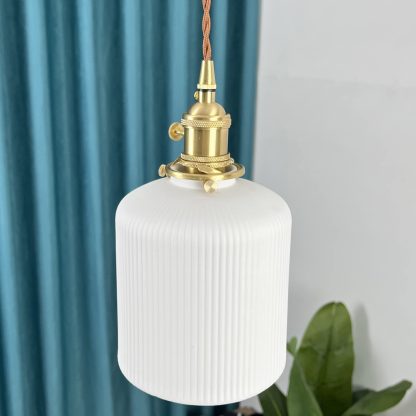 Retro style copper glass chandelier - Image 3