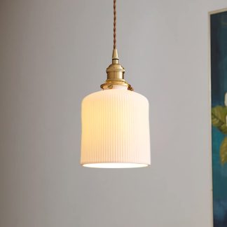 Retro style copper glass chandelier