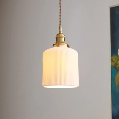 Retro style copper glass chandelier