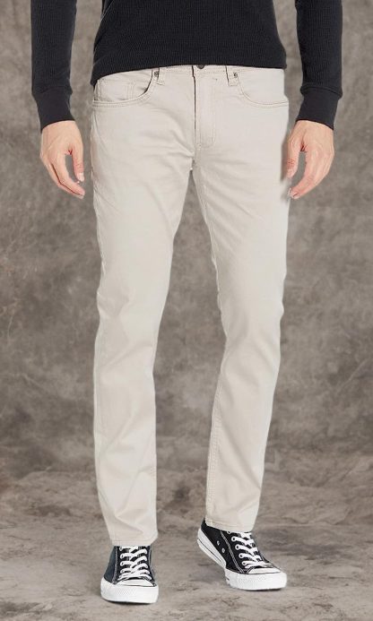 Light Khaki Slim Fit Casual Pants - Image 4