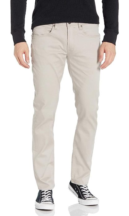Light Khaki Slim Fit Casual Pants