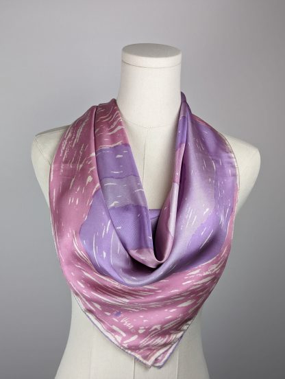 Pink and purple gradient silk scarf - Image 5