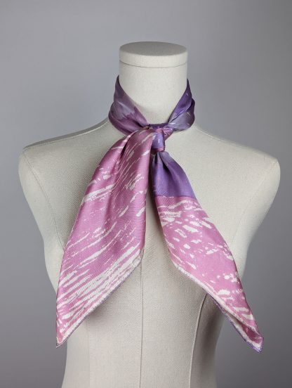 Pink and purple gradient silk scarf - Image 3