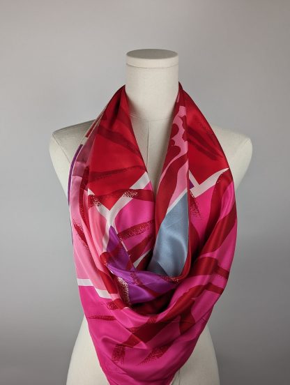 Contrast color art silk scarf - Image 6