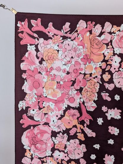 Vintage Floral Silk Square Scarf - Image 5