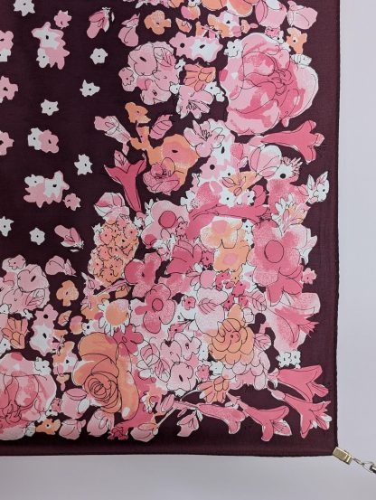 Vintage Floral Silk Square Scarf - Image 4