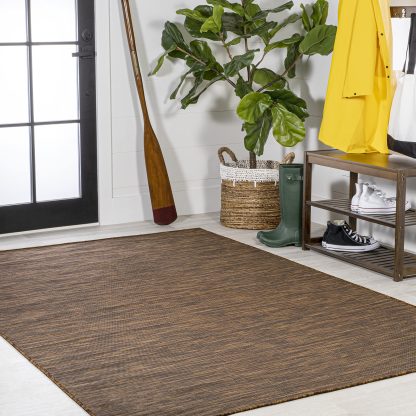 Natural style plain outdoor woven rug - Image 3