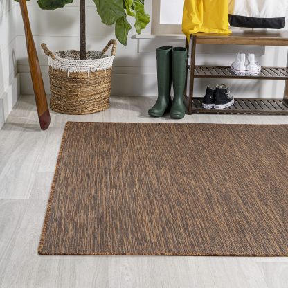 Natural style plain outdoor woven rug - Image 2