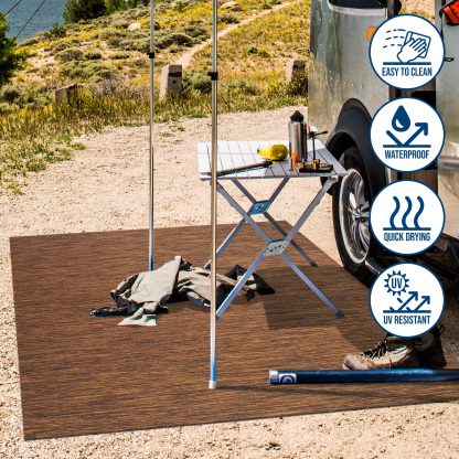 Natural style plain outdoor woven rug - Image 7