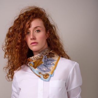 Natural Fantasy Silk Print Square Scarf