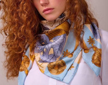 Natural Fantasy Silk Print Square Scarf - Image 2