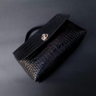 Elegant black crocodile leather wallet