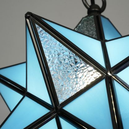 Tiffany stained glass star chandelier - Image 5