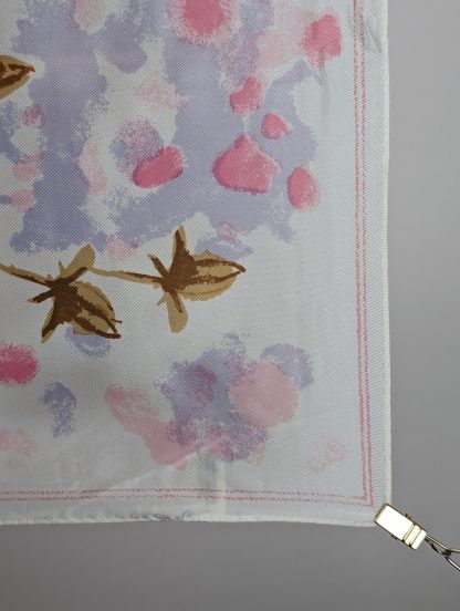 Watercolor floral silk scarf - Image 7