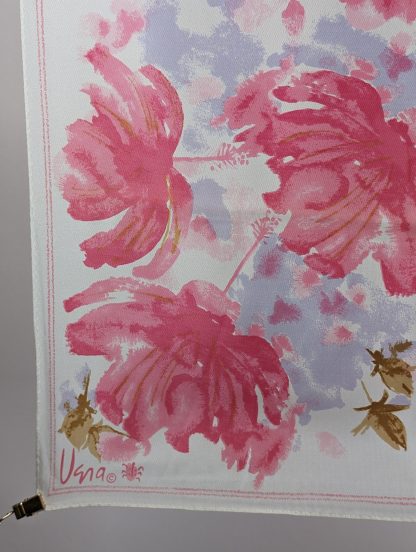 Watercolor floral silk scarf - Image 4