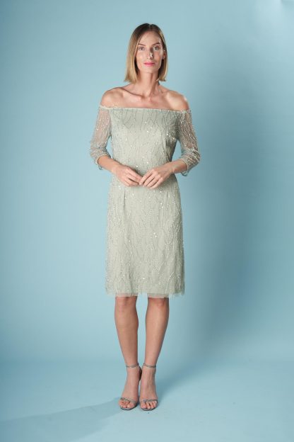 One shoulder beaded dress