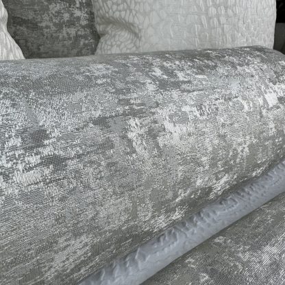 Silver-grey velvet cylindrical pillow - Image 7