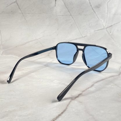 Trendy black frame double-bridge sunglasses - Image 7