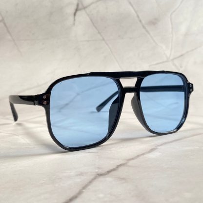 Trendy black frame double-bridge sunglasses - Image 5