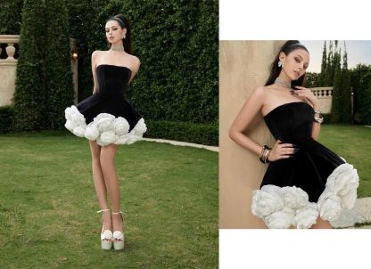 Black tube top mini skirt - Image 2